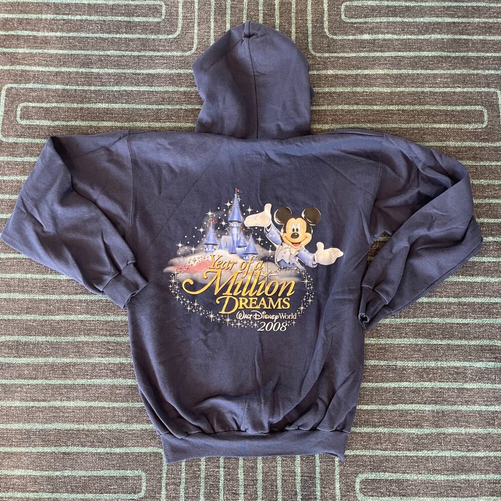 Vintage Walt Disney World 'Year of a Million Dreams' 2008 Full-Zip Hoodie